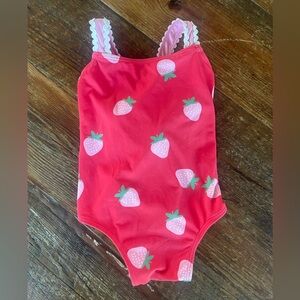 Strawberry Print Red Swimsuit